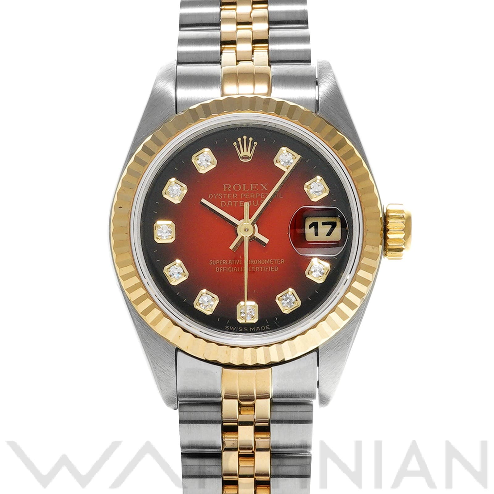 ロレックス デイトジャスト 26 69173G チェリー・グラデーション/ダイヤモンド レディース 時計 【中古】【wristwatch】