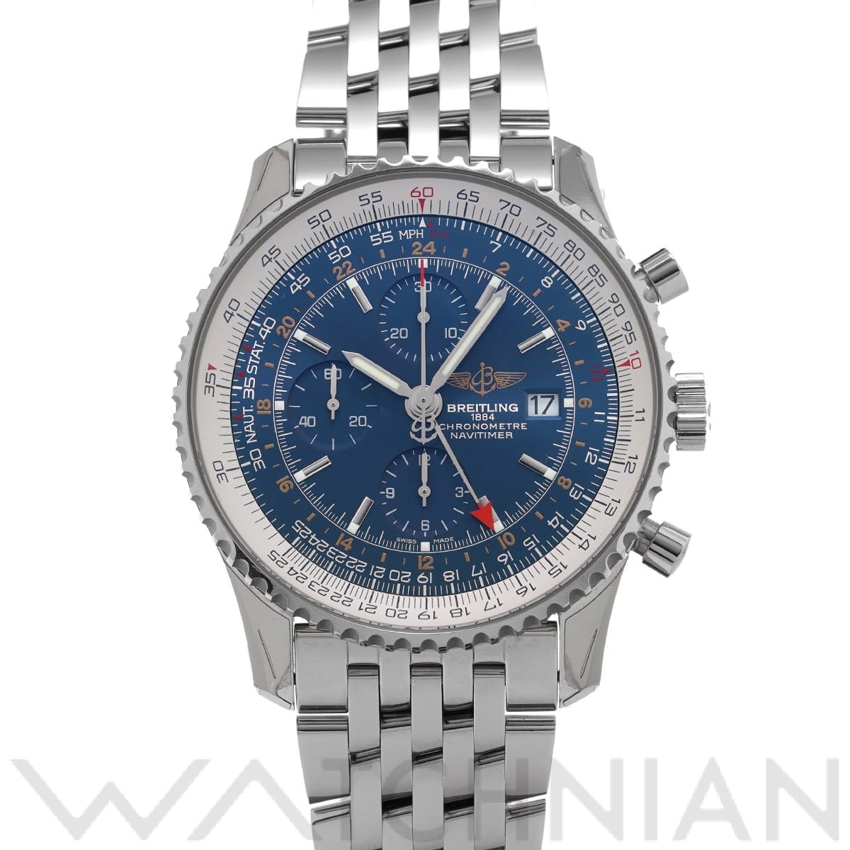 ブライトリング / BREITLING ナビタイマー ワールド A2432212/C651 ブルー メンズ 時計 【中古】【wristwatch】
