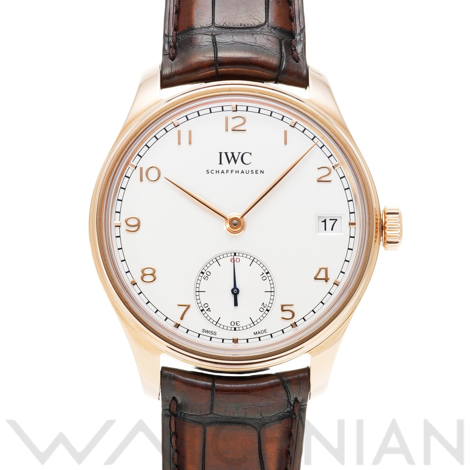 ポルトギーゼ ハンドワインド 8デイズ IW510204 シルバーメッキ インターナショナルウォッチカンパニー IWC メンズ 【中古】