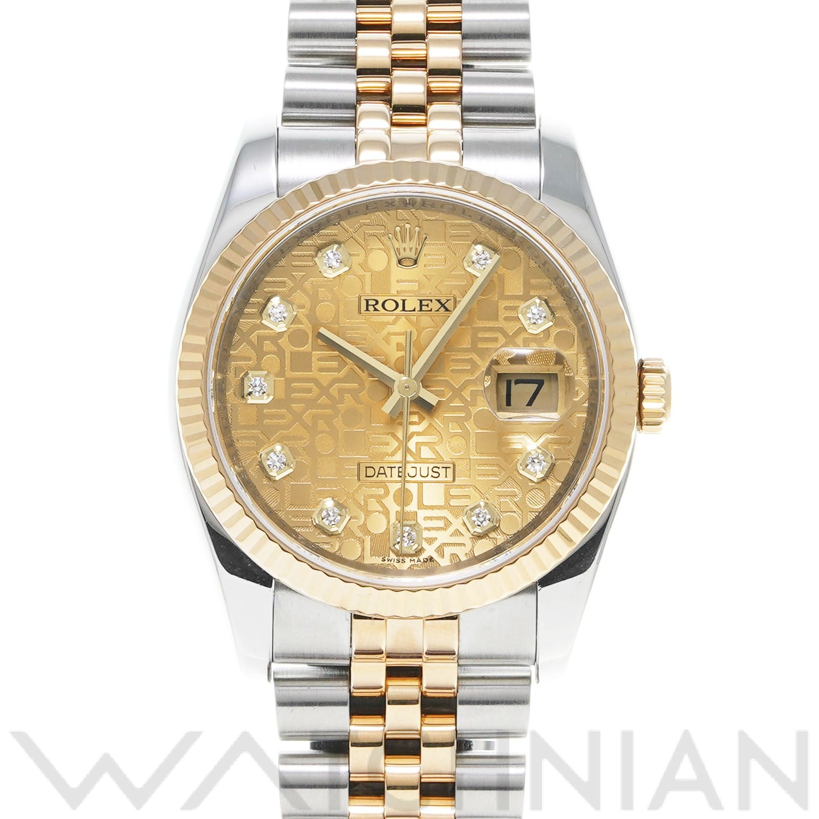 ロレックス デイトジャスト 36 116233G シャンパンコンピュータ/ダイヤモンド メンズ 時計 【中古】【wristwatch】