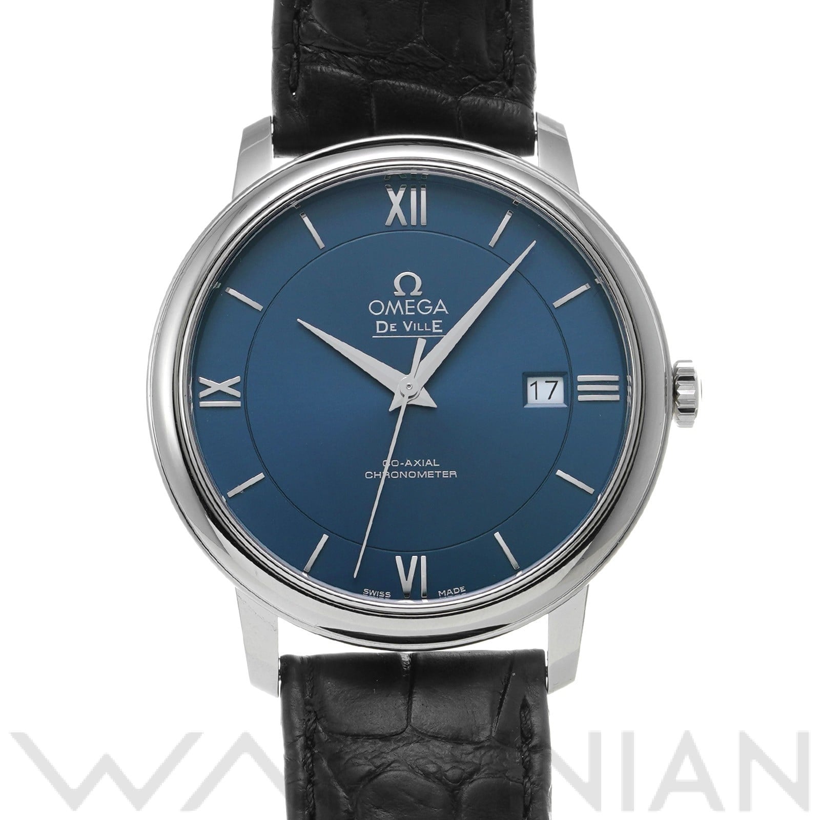 デ・ヴィル プレステージ コーアクシャル 424.13.40.20.03.001 ブルー オメガ OMEGA メンズ 【中古】