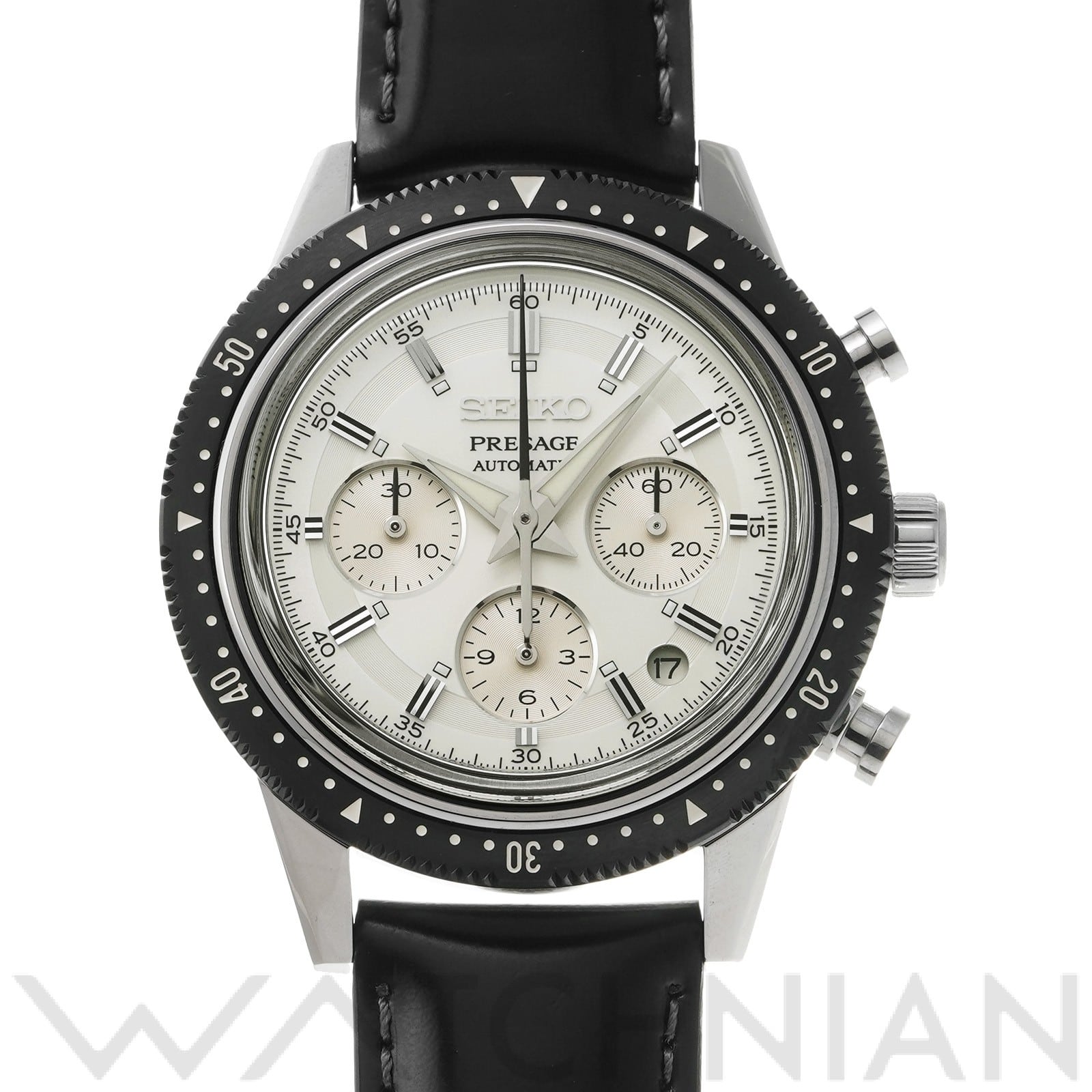 プレザージュ クロノグラフ 55th SARK015 シルバー セイコー SEIKO メンズ 【中古】