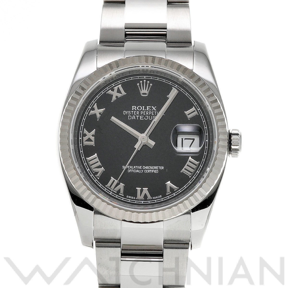 ロレックス デイトジャスト 36 116234 ブラック メンズ 時計 【中古】【wristwatch】