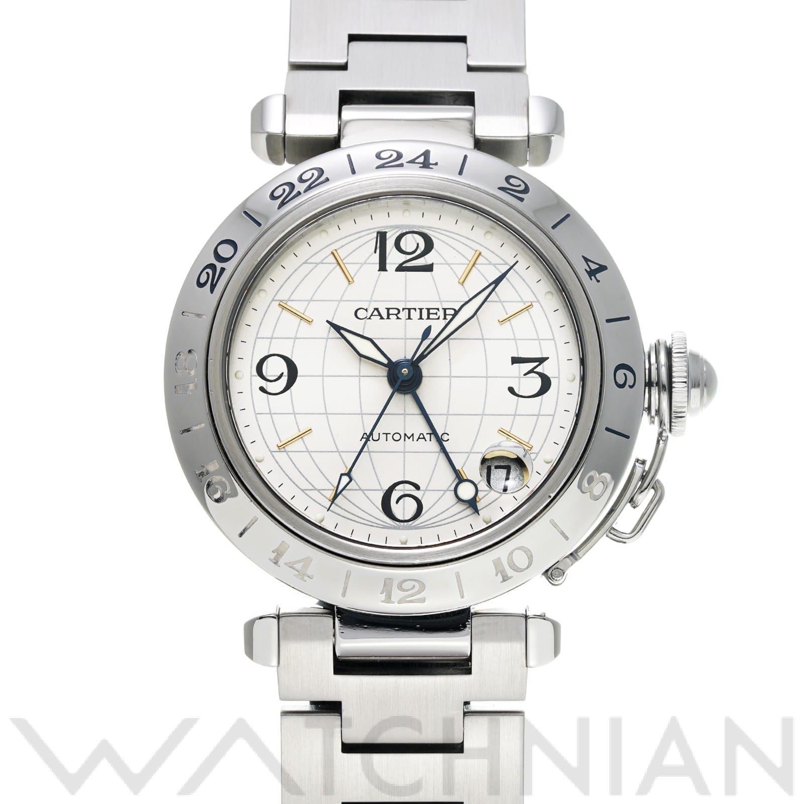 カルティエ / CARTIER パシャC メリディアン GMT W31029M7 シルバー ユニセックス 時計 【中古】【wristwatch】