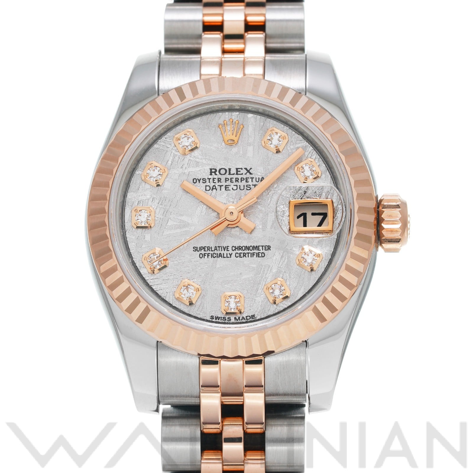 ロレックス レディ デイトジャスト 26 179171G メテオライト/ダイヤモンド レディース 時計 【中古】【wristwatch】