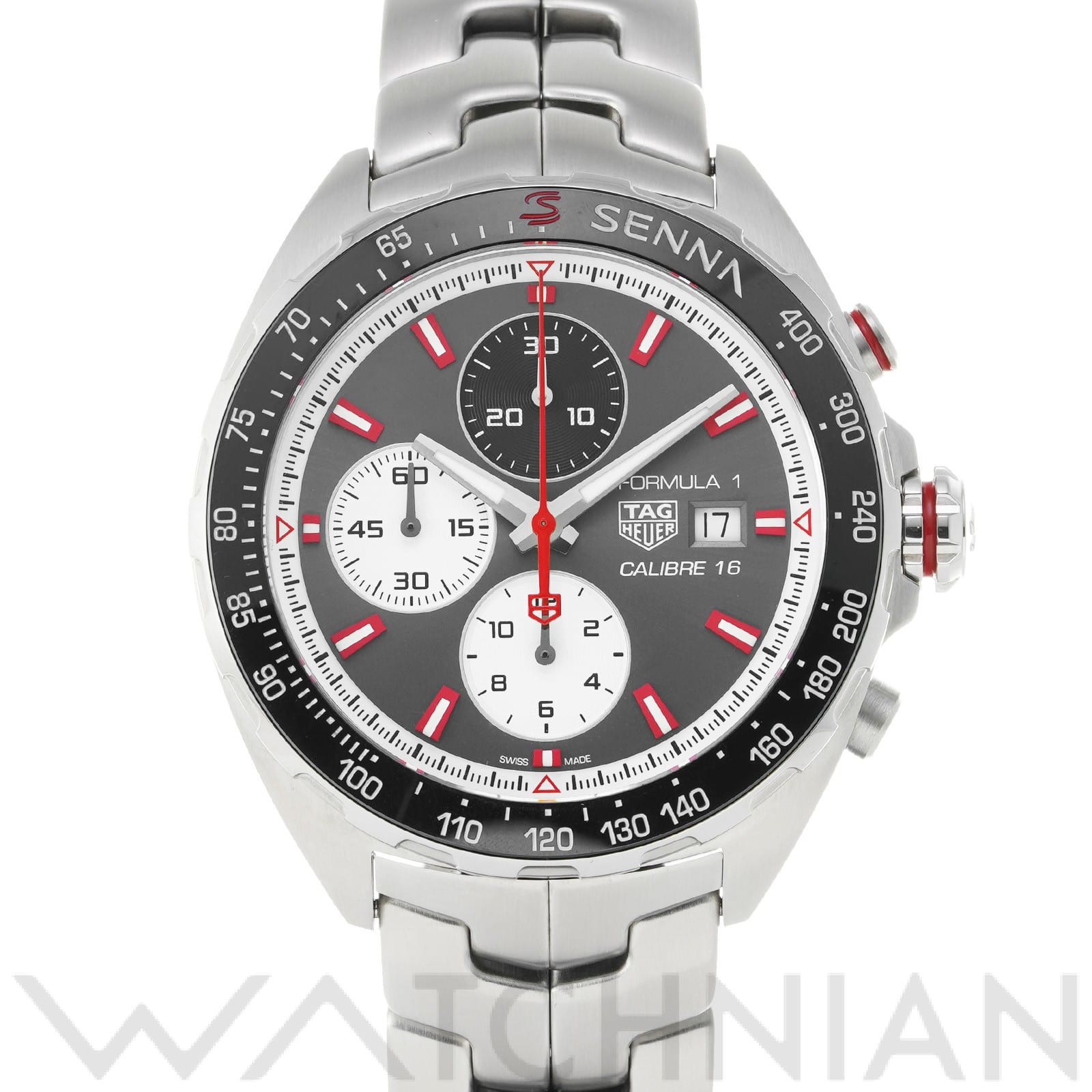 タグ ホイヤー / TAG HEUER フォーミュラ1 キャリバー16 クロノグラフ アイルトン・セナ CAZ2017.BA0647 グレー/ブラック/ホワイト メンズ 時計 【中古】【wristwatch】