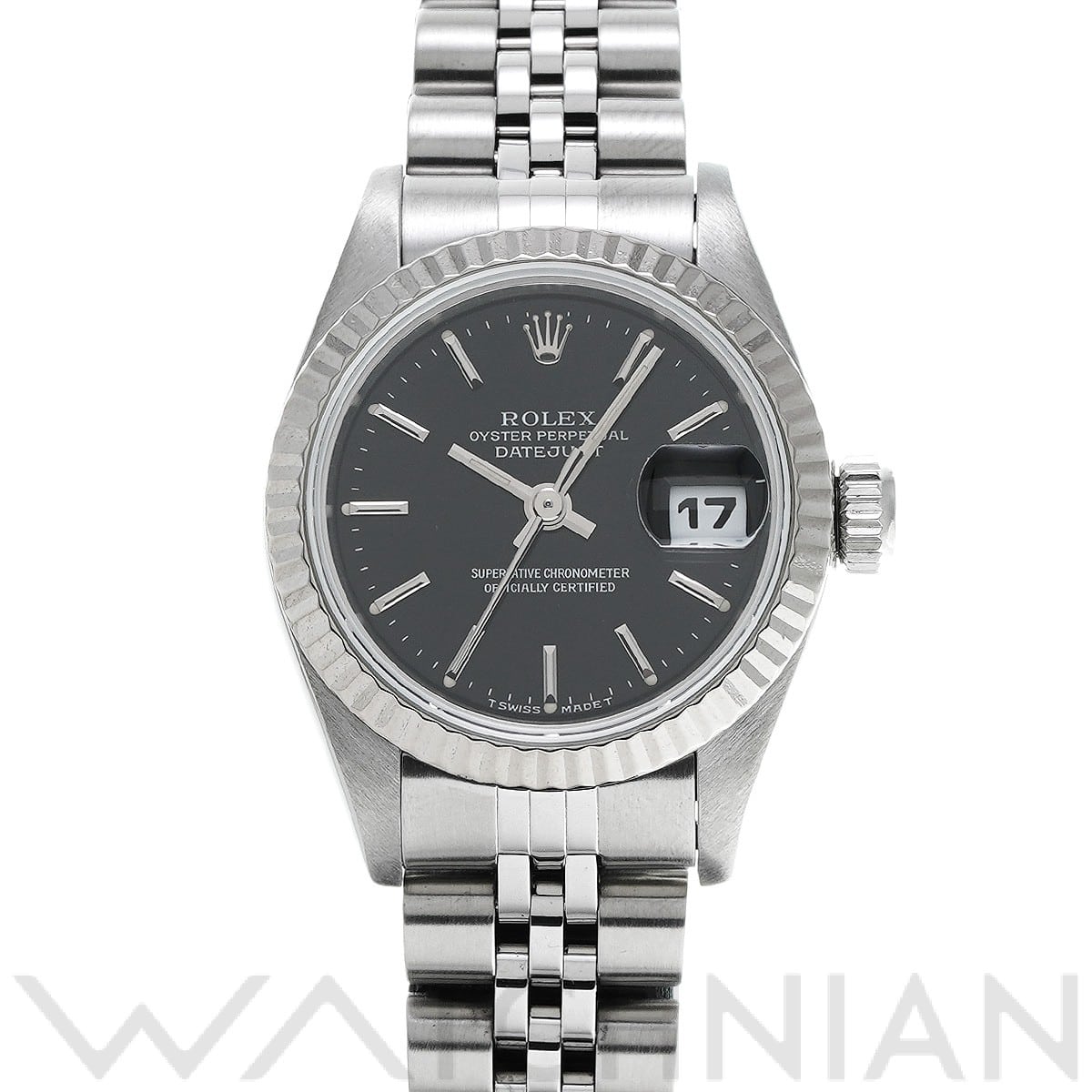 ロレックス デイトジャスト 26 69174 ブラック レディース 時計 【中古】【wristwatch】