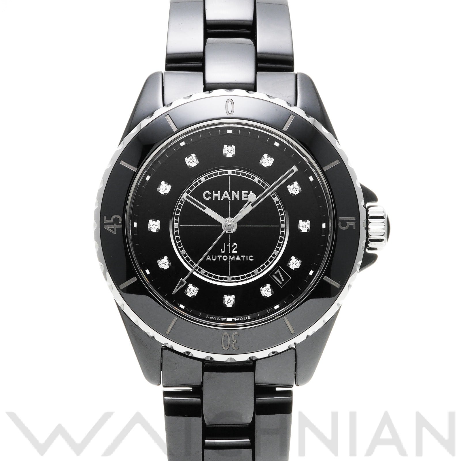 シャネル / CHANEL J12 キャリバー12.1 38MM H5702 ブラックラッカー/ダイヤモンド メンズ 時計 【中古】【wristwatch】