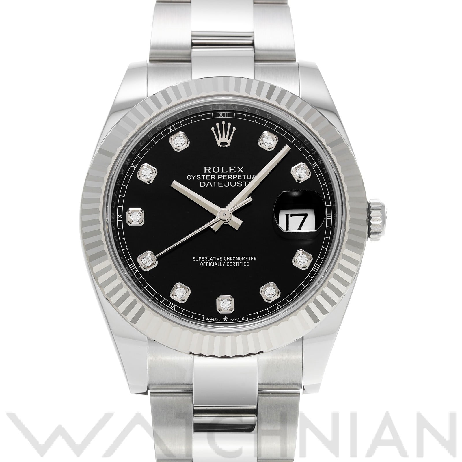 デイトジャスト 41 126334G ランダムシリアル ブライトブラック/ダイヤモンド ロレックス ROLEX メンズ 【中古】