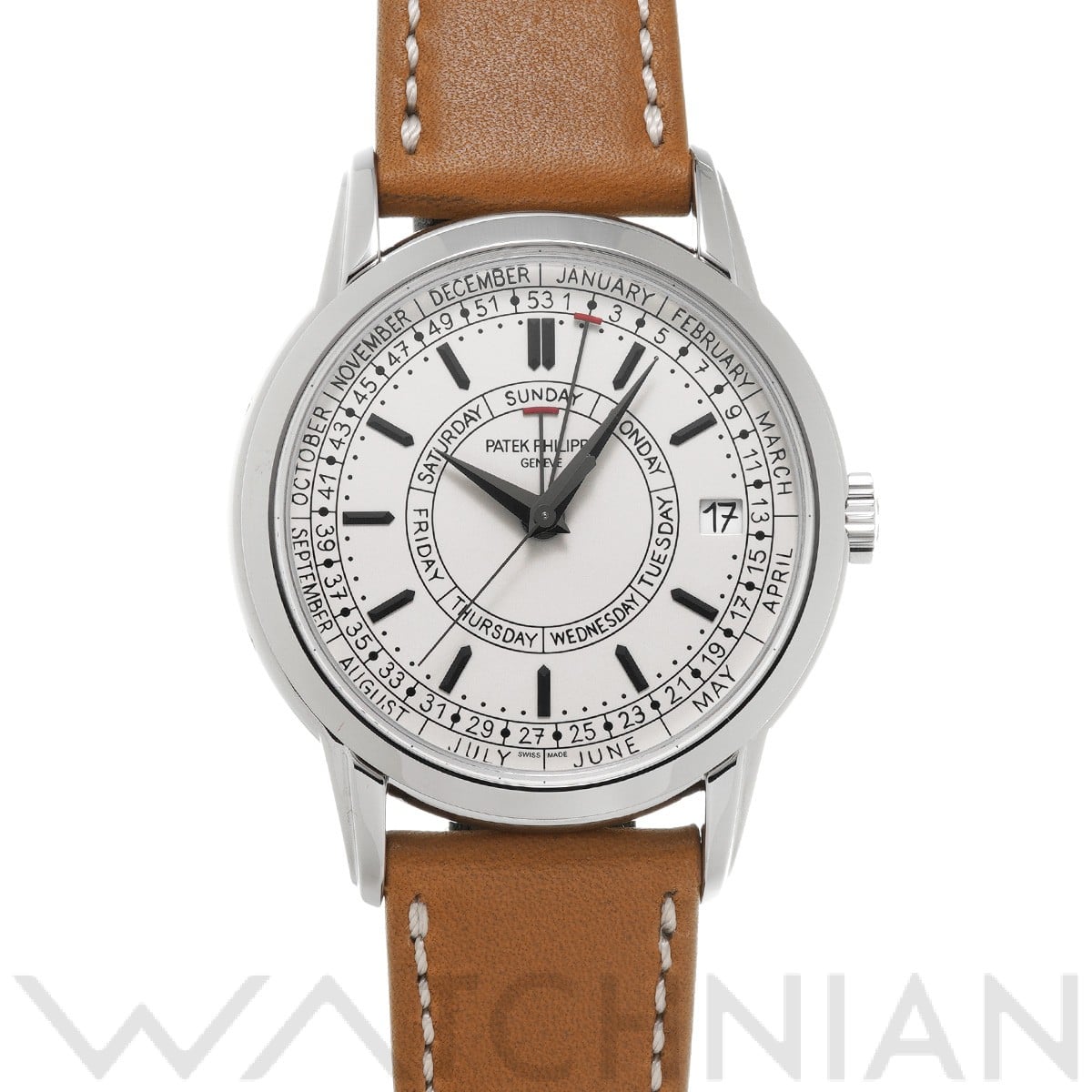 カラトラバ コンプリケーション ウィークリーカレンダー 5212A-001 シルバー・オパーリン パテック フィリップ PATEK PHILIPPE メンズ 【中古】