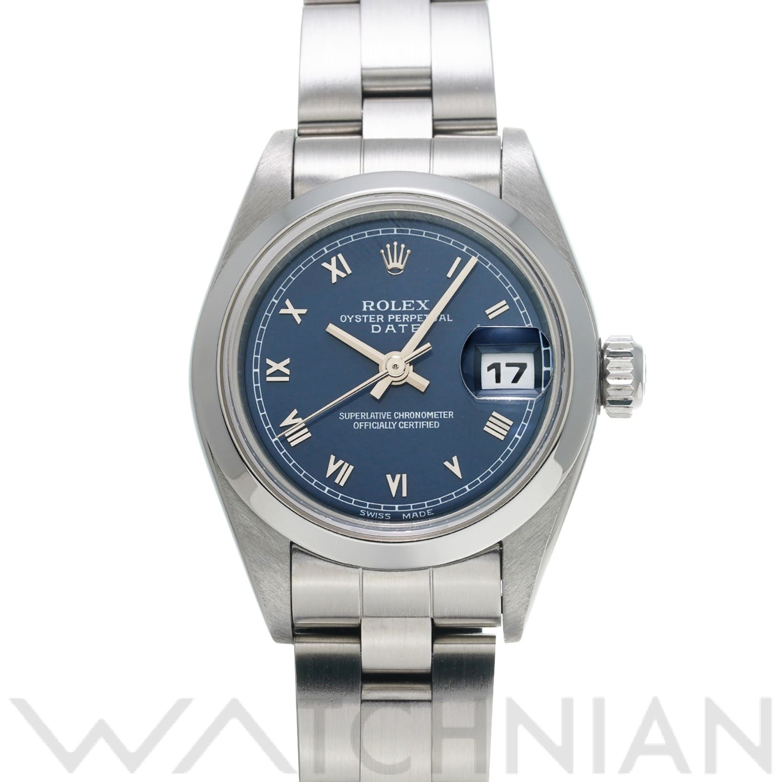 オイスターパーペチュアル デイト 69160 U番(1997年頃製造) ブルー ロレックス ROLEX レディース 【中古】