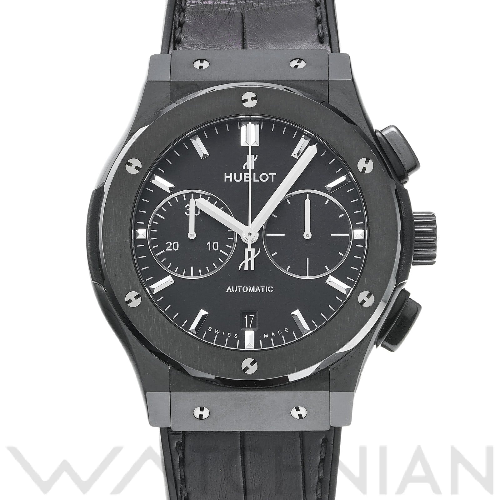 クラシックフュージョン クロノグラフ ブラックマジック 521.CM.1171.RX マットブラック ウブロ HUBLOT メンズ 【中古】