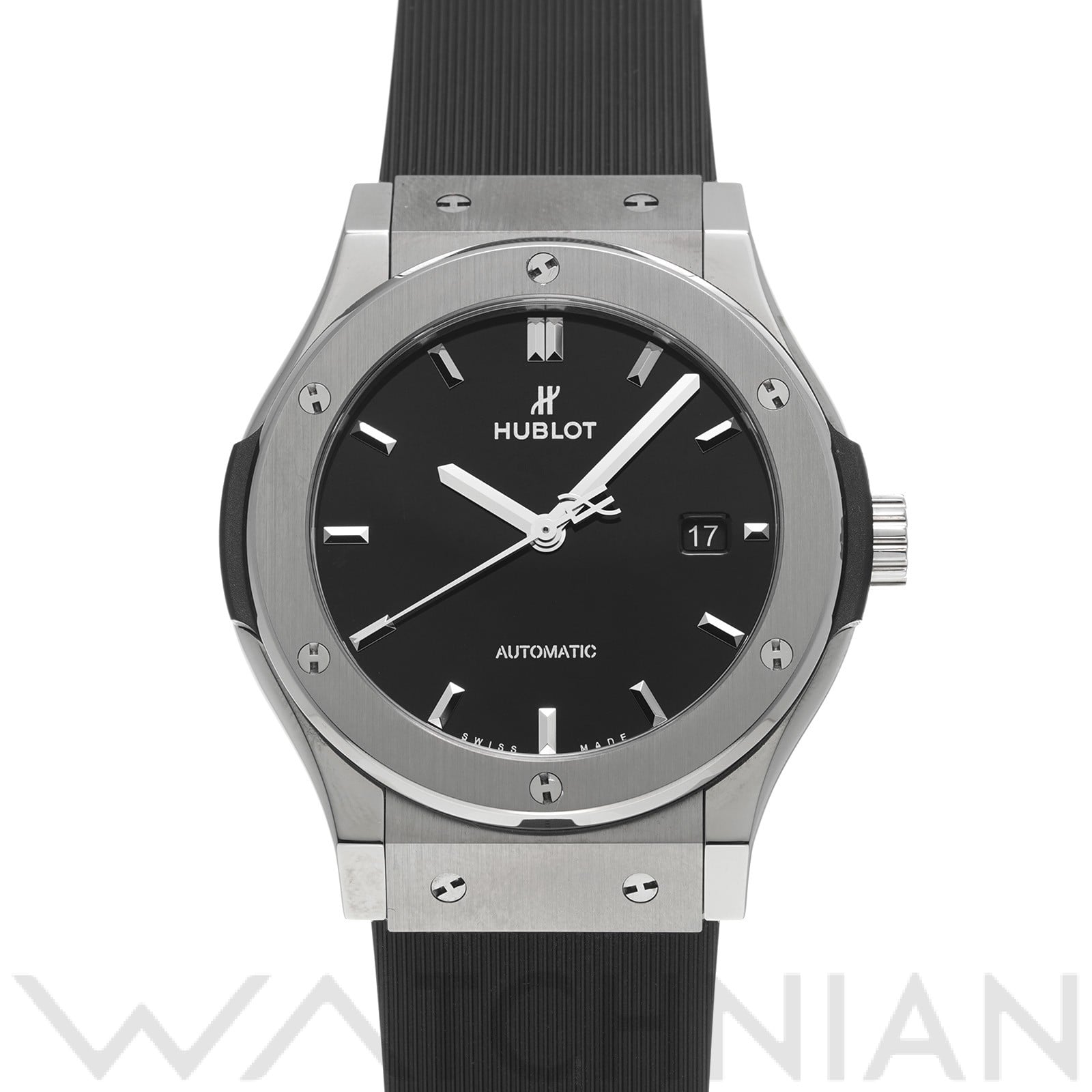 クラシックフュージョン チタニウム ブラックシャイニー 542.NX.1270.RX ブラックラッカー ウブロ HUBLOT メンズ 【中古】