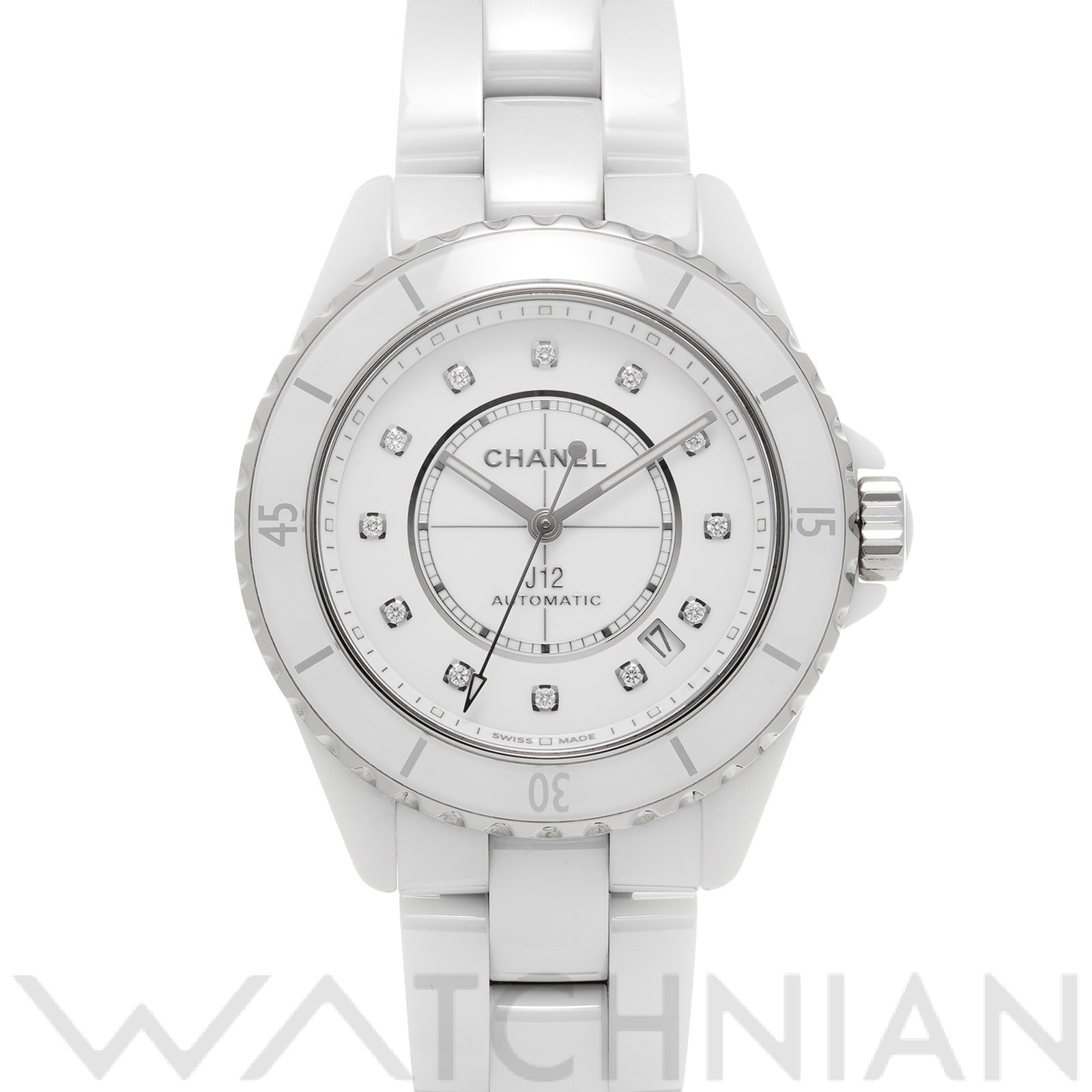 シャネル / CHANEL J12 キャリバー12.1 38MM H5705 ホワイトラッカー/ダイヤモンド メンズ 時計 【中古】【wristwatch】