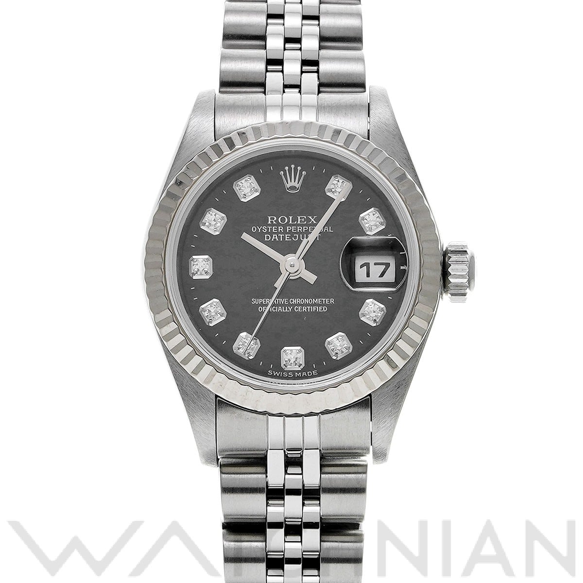 ロレックス デイトジャスト 79174G ブラック/ダイヤモンド レディース 時計 【中古】【wristwatch】