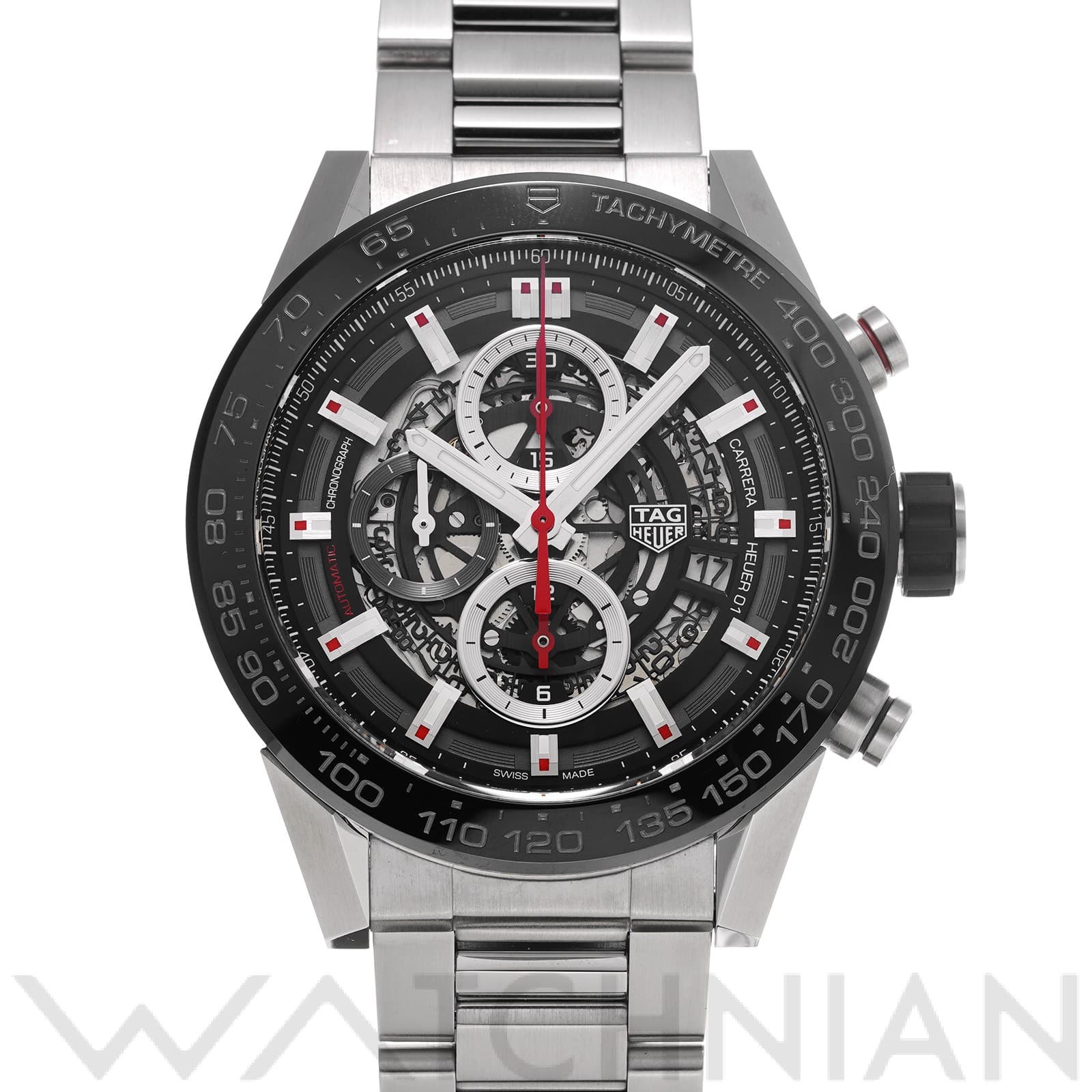 タグ ホイヤー / TAG HEUER カレラ キャリバーホイヤー01 クロノグラフ CAR2A1W.BA0703 ブラック メンズ 時計 【中古】【wristwatch】