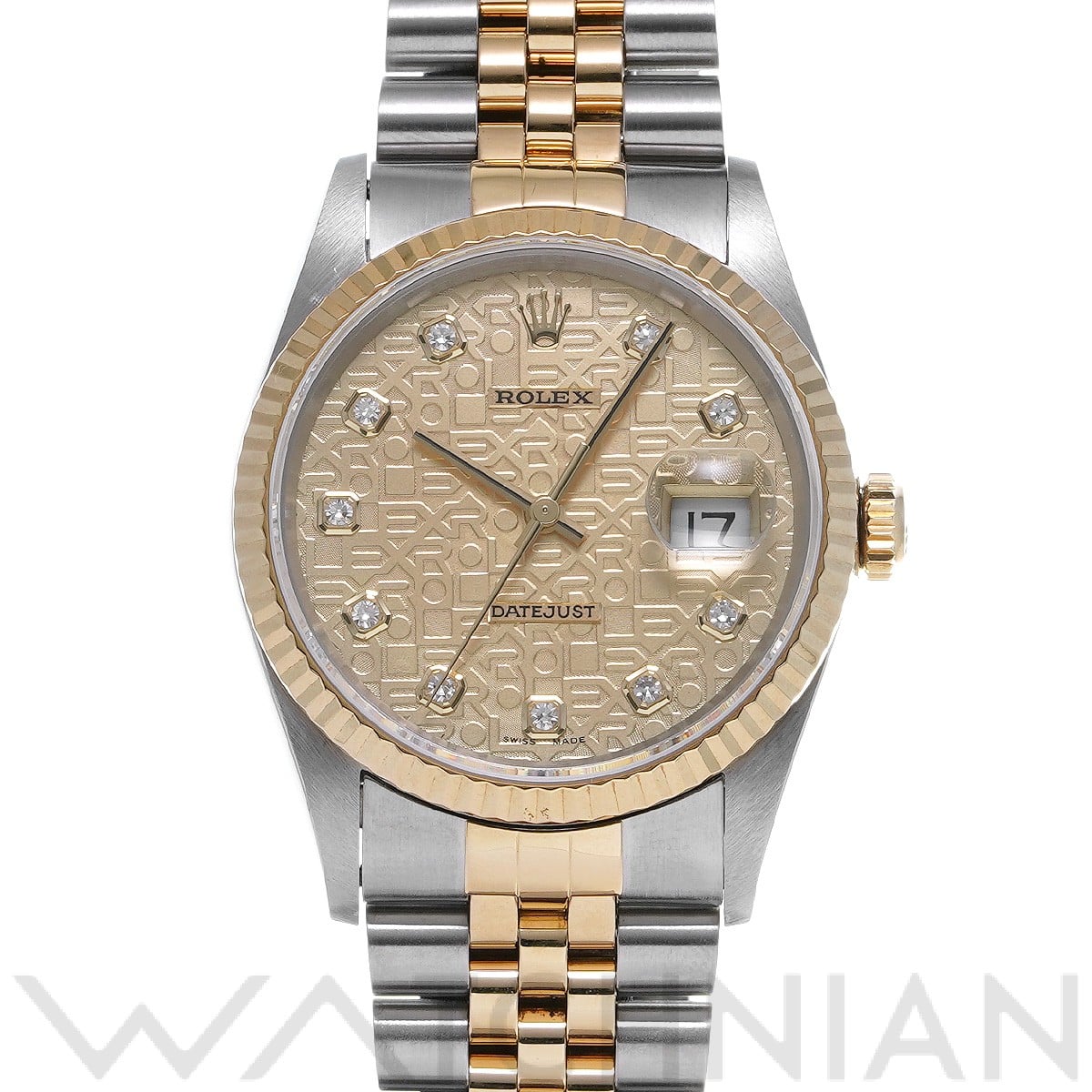 ロレックス デイトジャスト 36 16233G シャンパンコンピュータ/ダイヤモンド メンズ 時計 【中古】【wristwatch】