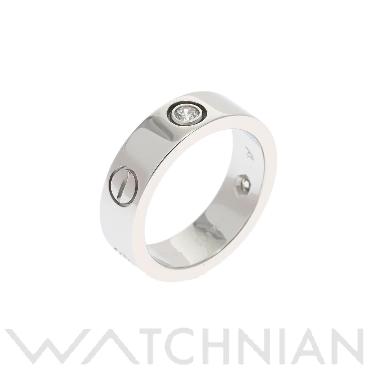 カルティエ ラブリング 3PD #50 シルバー K18ホワイトゴールド WG レディース ジュエリー 【中古】【jewelry】
