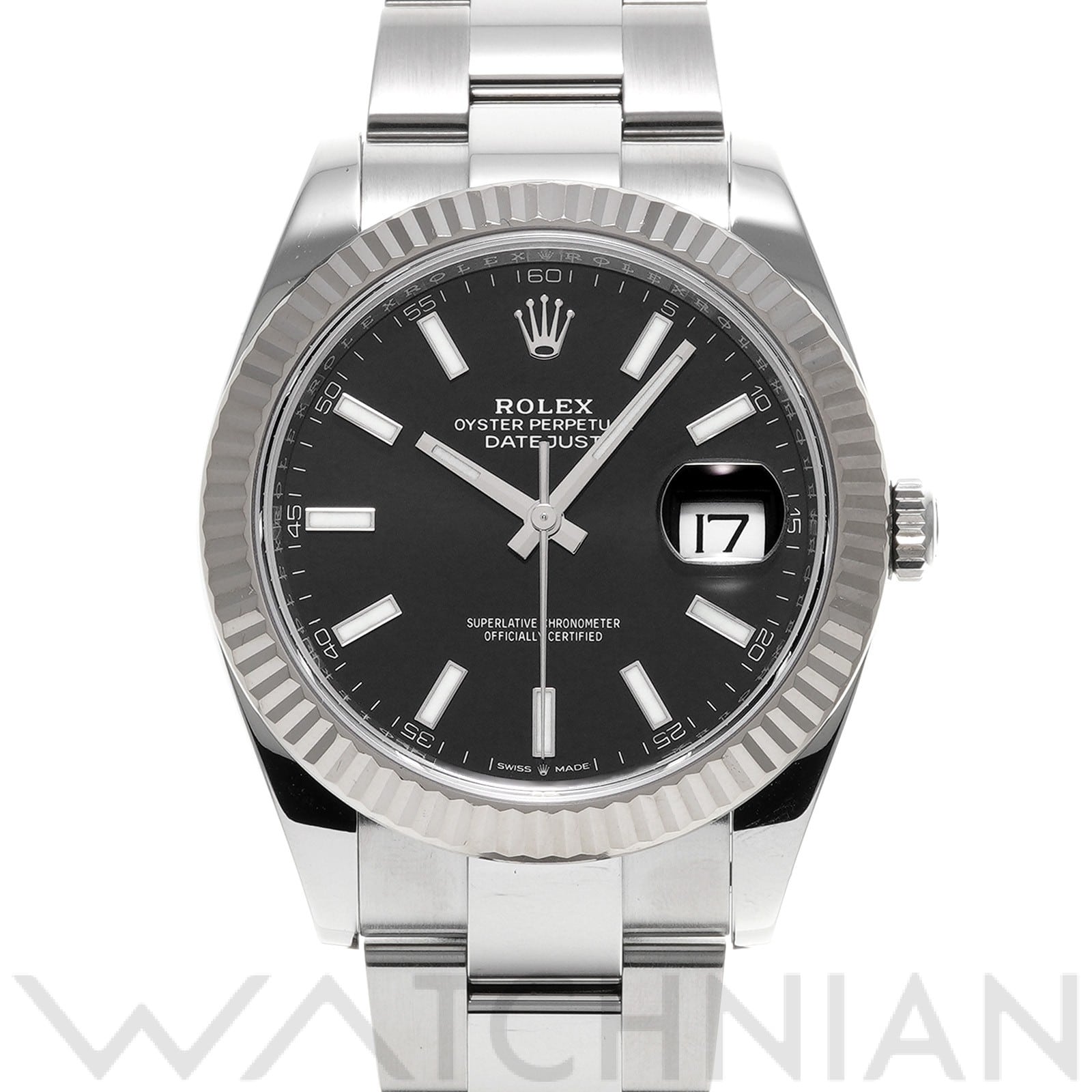 ロレックス デイトジャスト 41 126334 ブライトブラック メンズ 時計 【中古】【wristwatch】