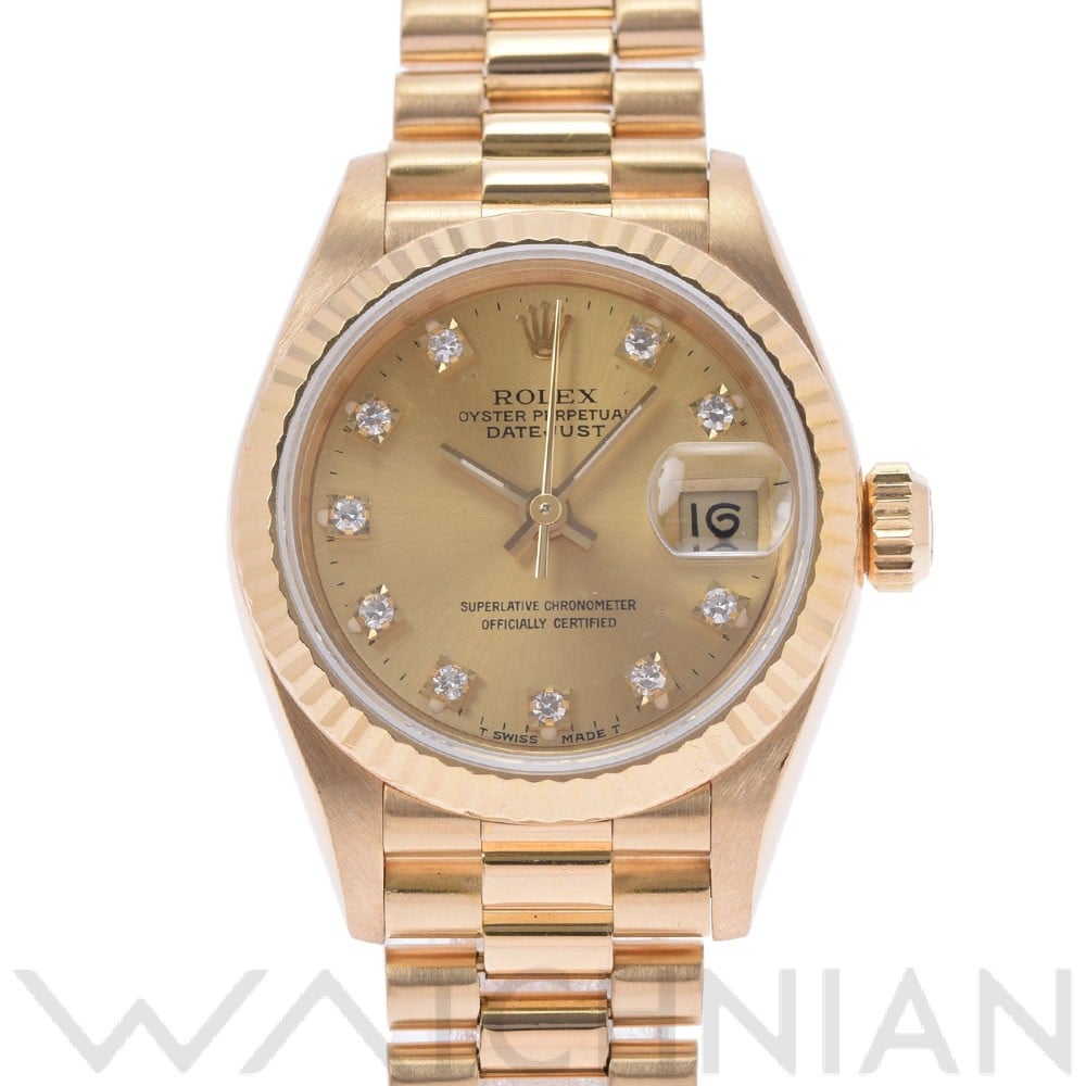 ロレックス デイトジャスト 26 69178G シャンパン/ダイヤモンド レディース 時計 【中古】【wristwatch】