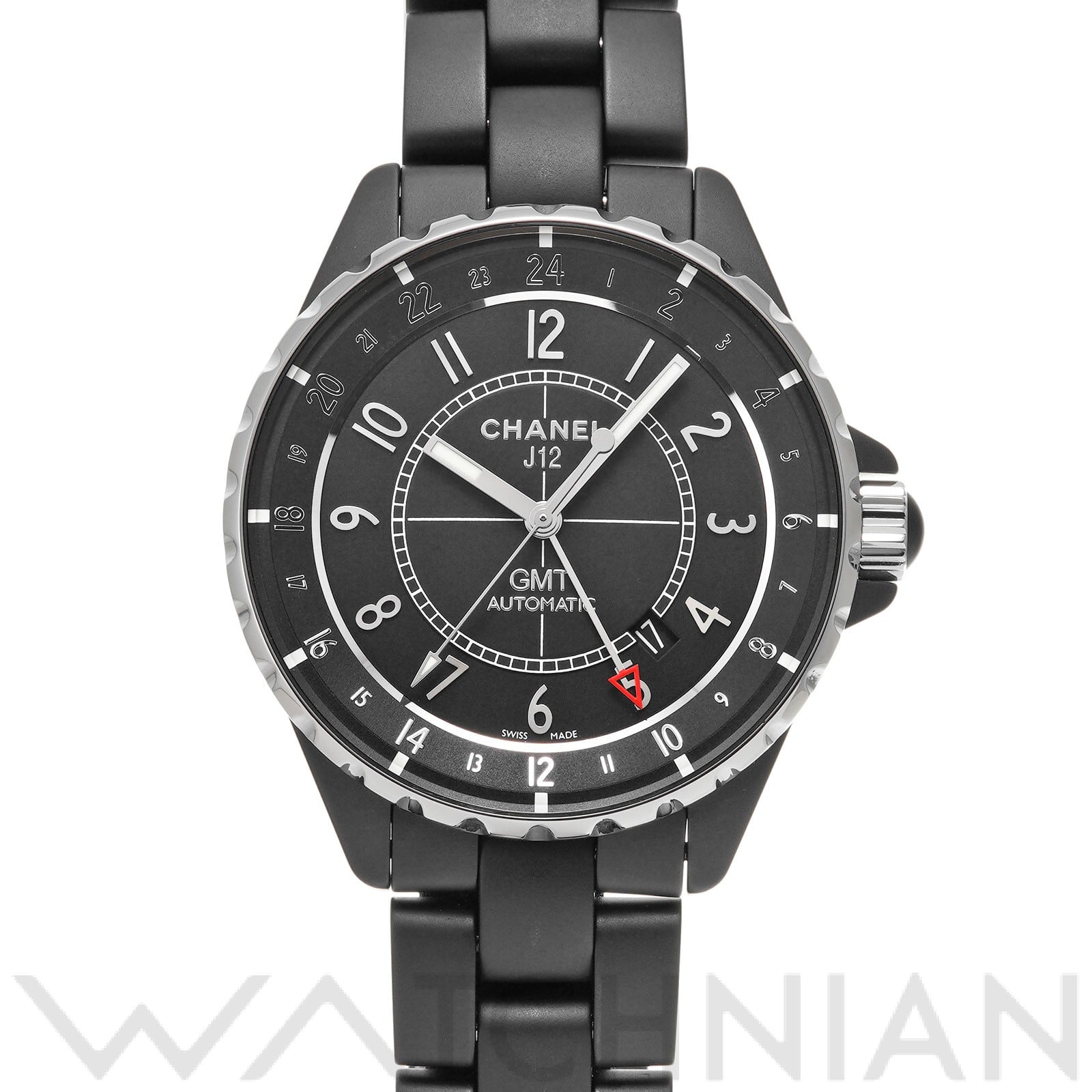 シャネル / CHANEL J12 GMT 41MM H3101 ブラックラッカー メンズ 時計 【中古】【wristwatch】