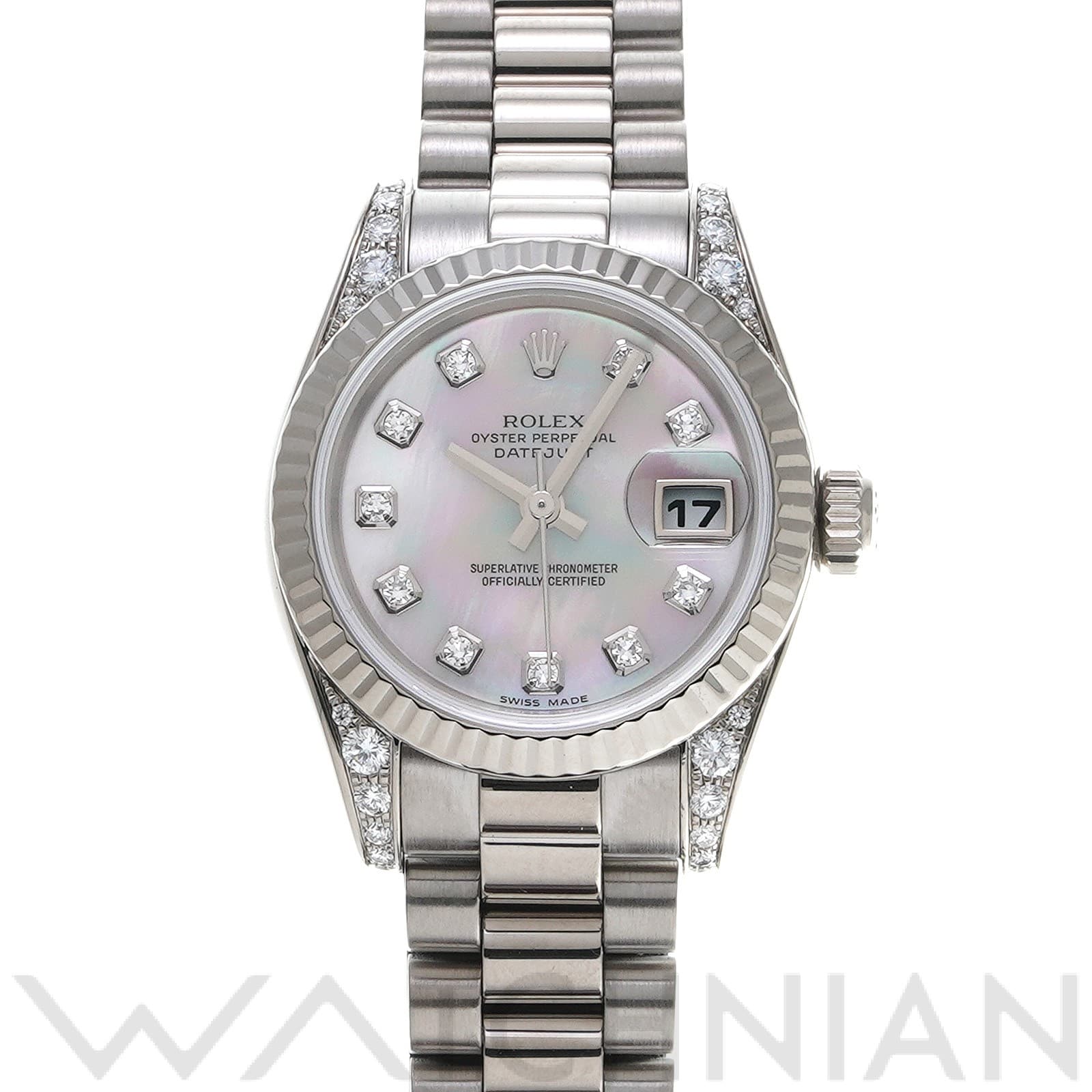 ロレックス レディ デイトジャスト 26 179239NG ホワイトシェル/ダイヤモンド レディース 時計 【中古】【wristwatch】