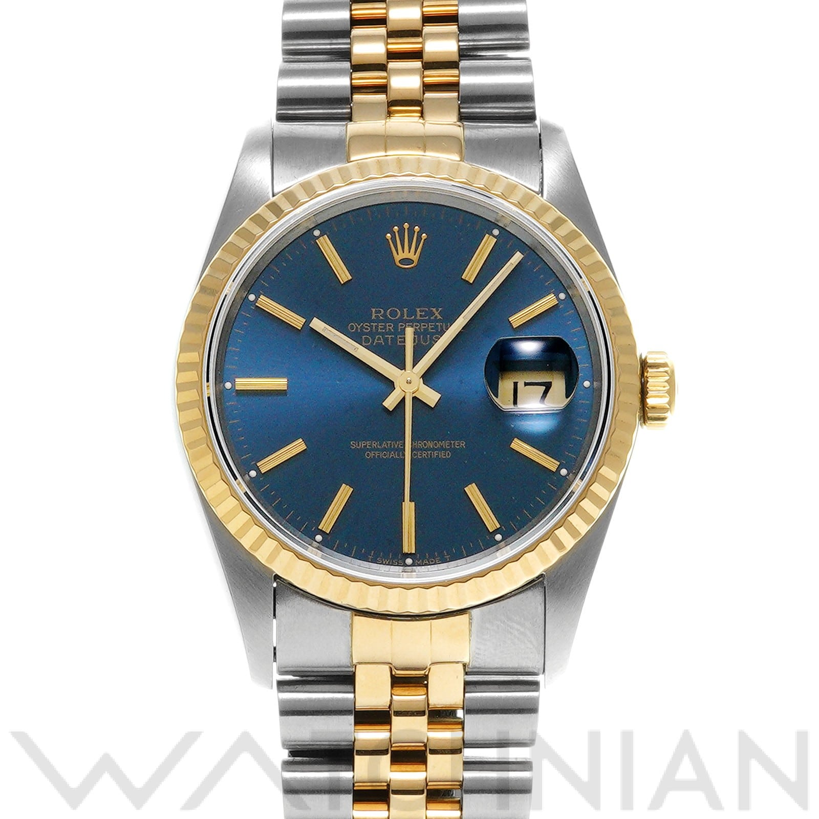 ロレックス デイトジャスト 16233 ブルー メンズ 時計 【中古】【wristwatch】