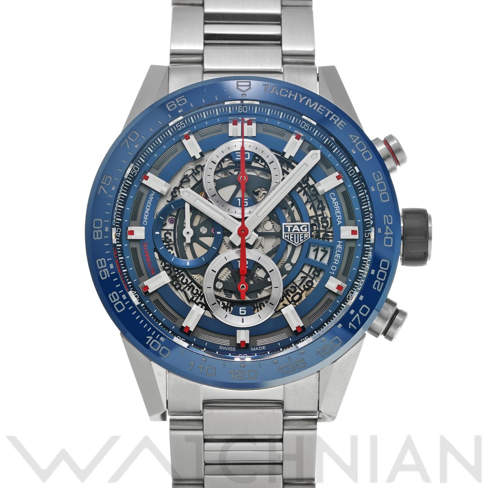 タグ ホイヤー / TAG HEUER カレラ キャリバーホイヤー01 クロノグラフ CAR201T.BA0766 ブルー メンズ 時計 【中古】【wristwatch】