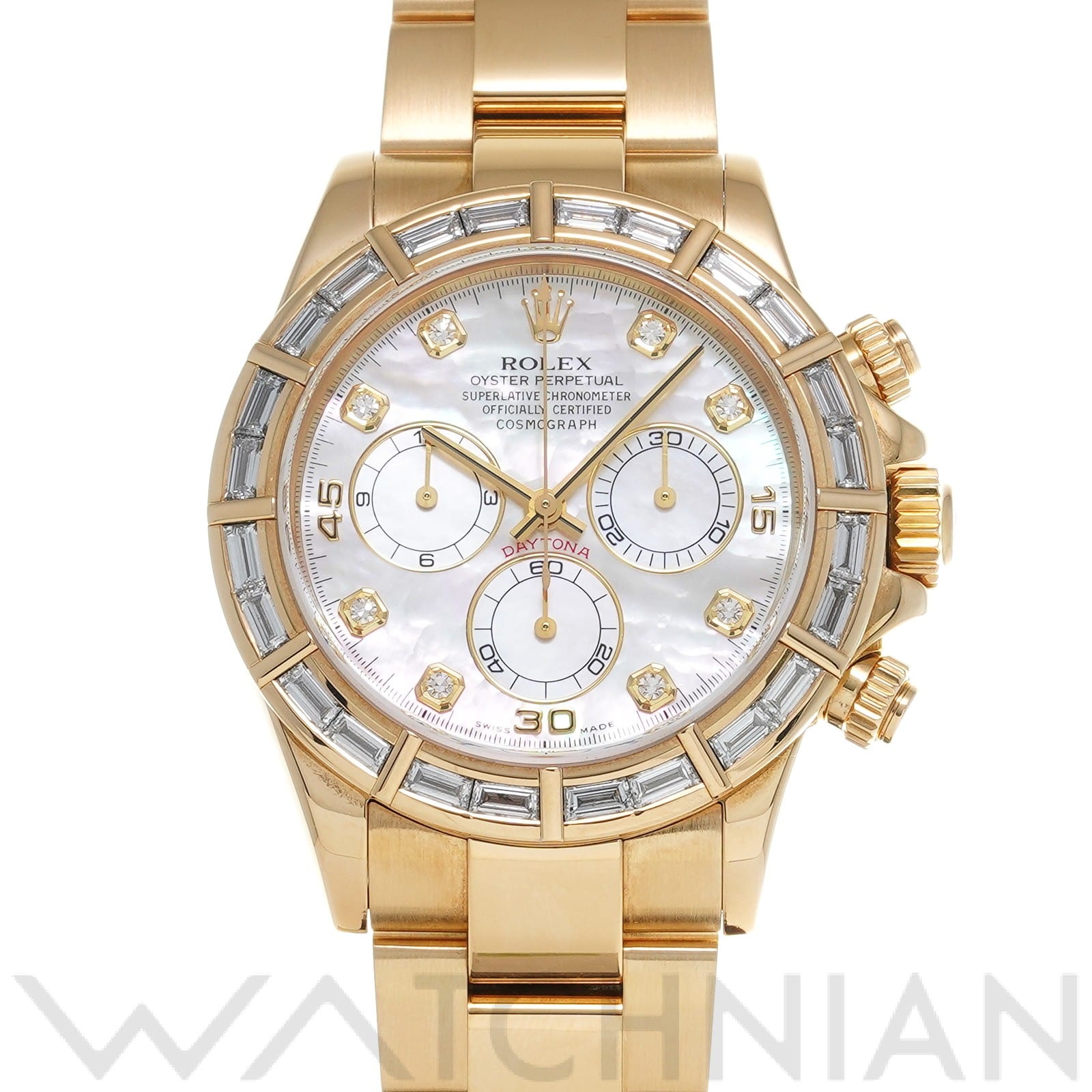 ロレックス / ROLEX コスモグラフ デイトナ 116568BR ホワイトシェル/ダイヤモンド メンズ 時計 【中古】【wristwatch】