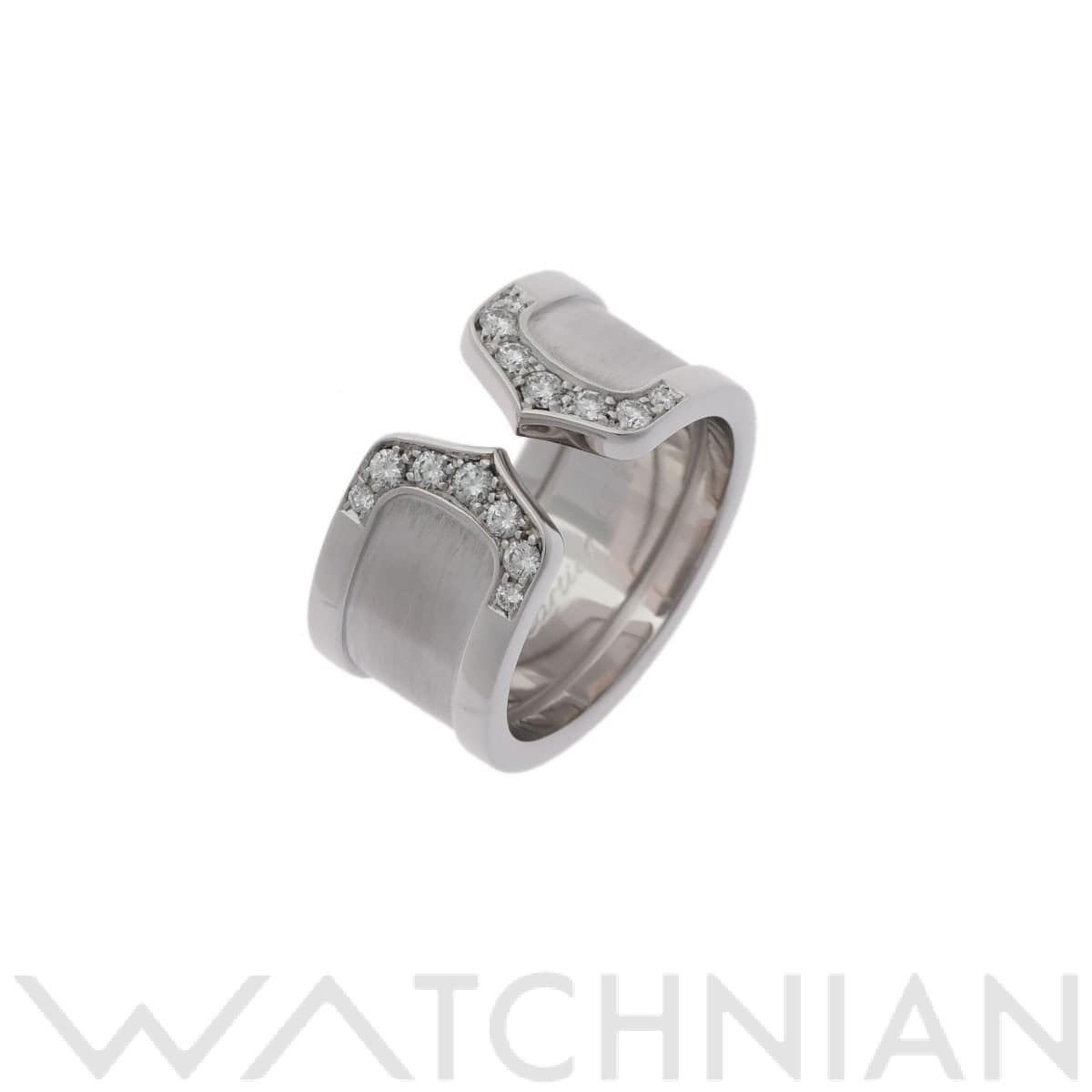 カルティエ C2リング #49 シルバー K18ホワイトゴールド WG レディース ジュエリー 【中古】【jewelry】
