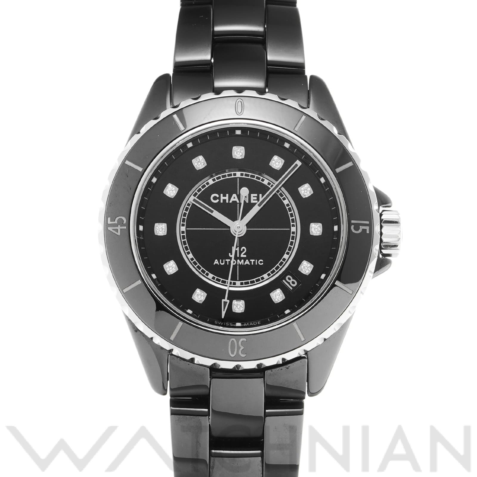 シャネル / CHANEL J12 キャリバー12.1 38MM H5702 ブラックラッカー/ダイヤモンド メンズ 時計 【中古】【wristwatch】