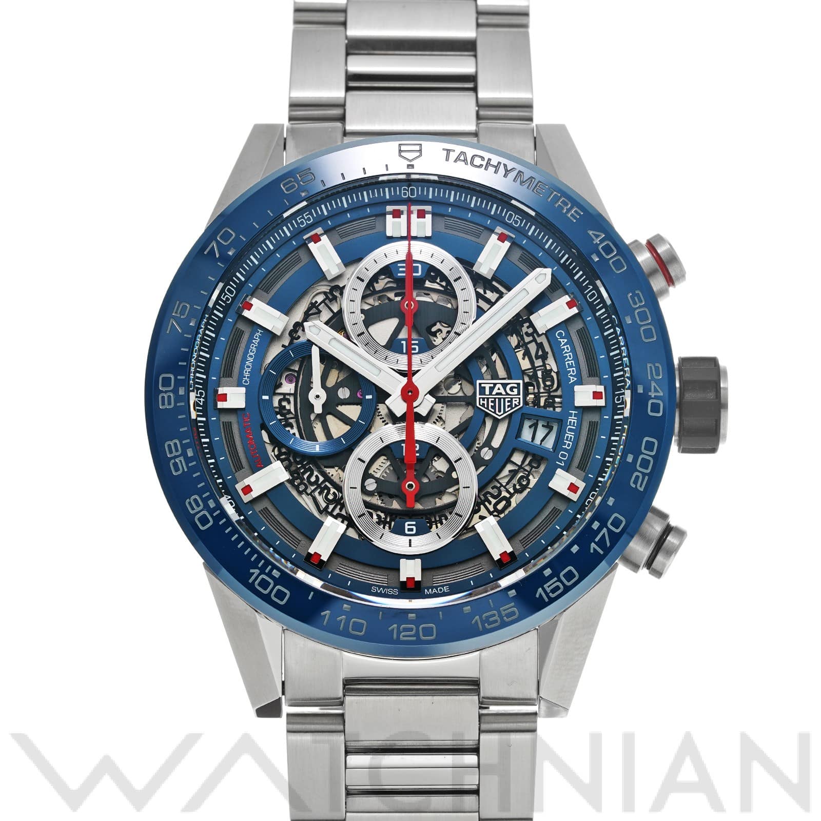 タグ ホイヤー / TAG HEUER カレラ キャリバーホイヤー01 クロノグラフ CAR201T.BA0766 ブルー メンズ 時計 【中古】【wristwatch】