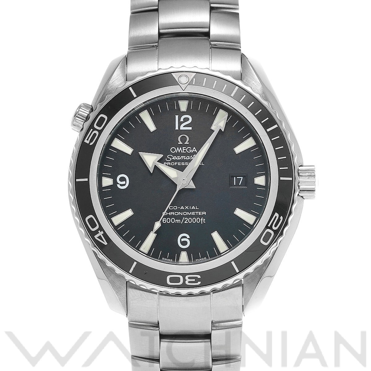 オメガ / OMEGA シーマスター プラネットオーシャン 600 コーアクシャル ビッグサイズ 2200.50 ブラック メンズ 時計 【中古】【wristwatch】