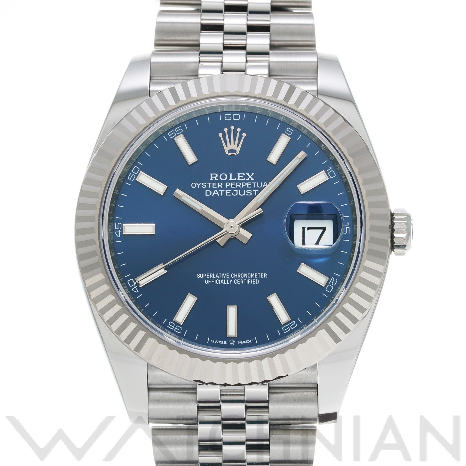 ロレックス デイトジャスト 41 126334 ブライトブルー メンズ 時計 【中古】【wristwatch】