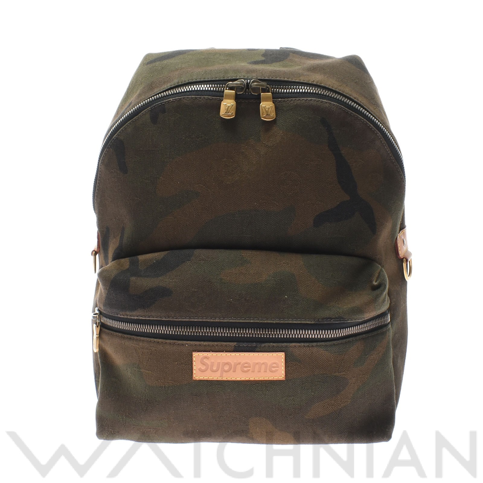 ルイ ヴィトン モノグラムカモフラージュ アポロバックパック 17AW カーキ M44200 キャンバス メンズ バッグ 【中古】【bag】