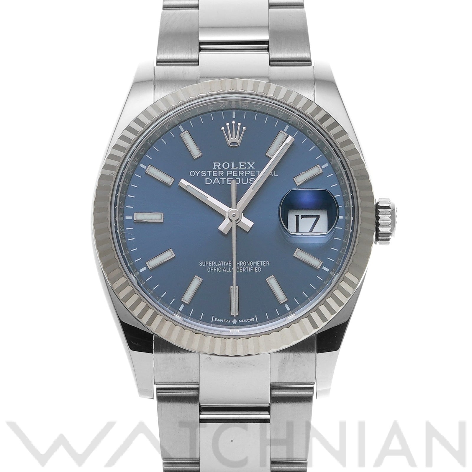 ロレックス デイトジャスト 36 126234 ブライトブルー メンズ 時計 【中古】【wristwatch】