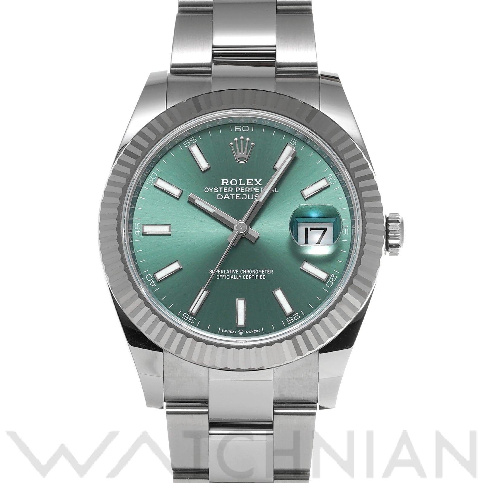 ロレックス デイトジャスト 41 126334 ミントグリーン メンズ 時計 【中古】【wristwatch】