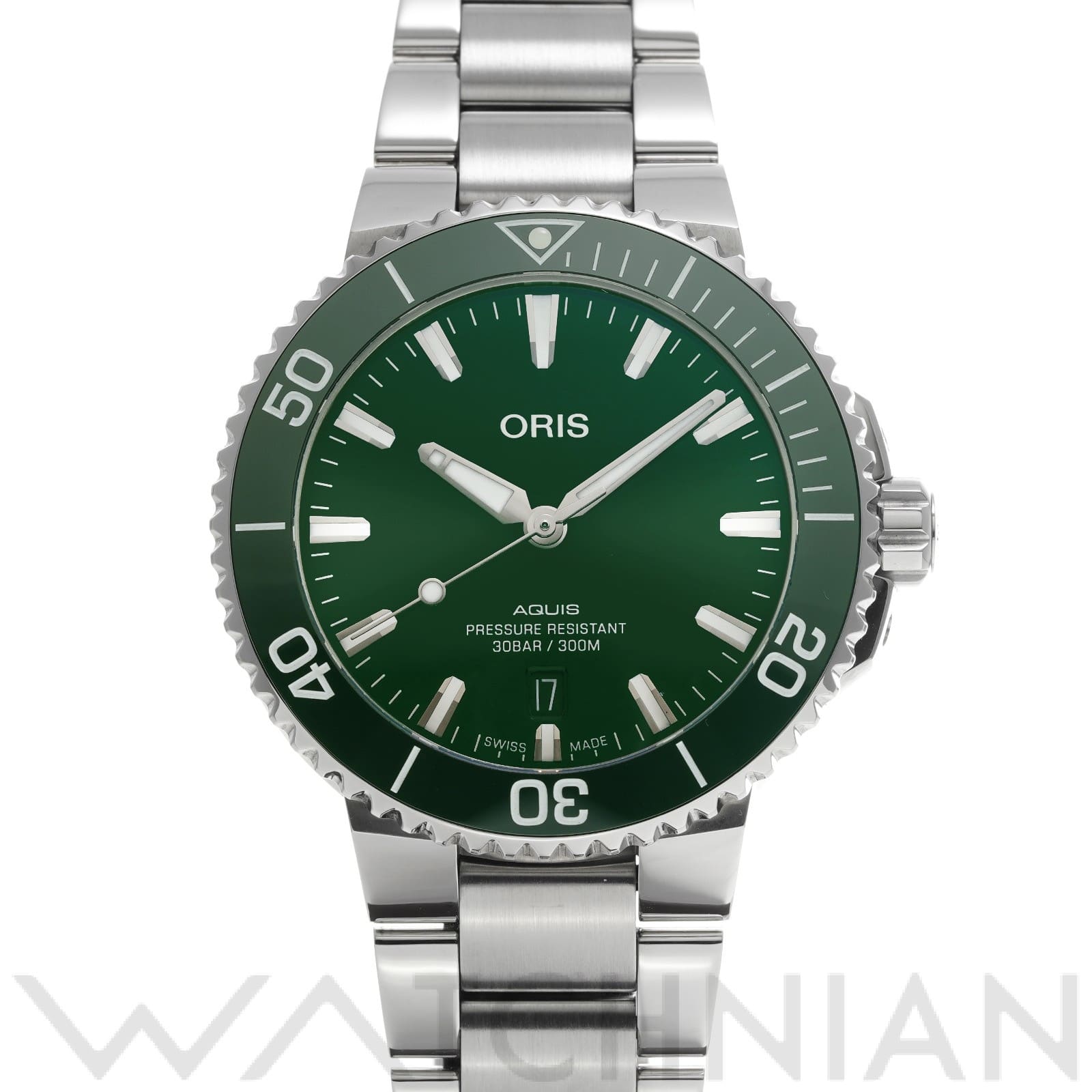 オリス / ORIS アクイス デイト 01 733 7766 4157-07 8 22 05PEB グリーン メンズ 時計 【中古】【wristwatch】