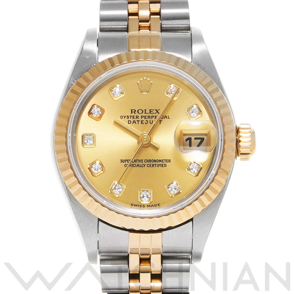 ロレックス デイトジャスト 26 79173G シャンパン/ダイヤモンド レディース 時計 【中古】【wristwatch】