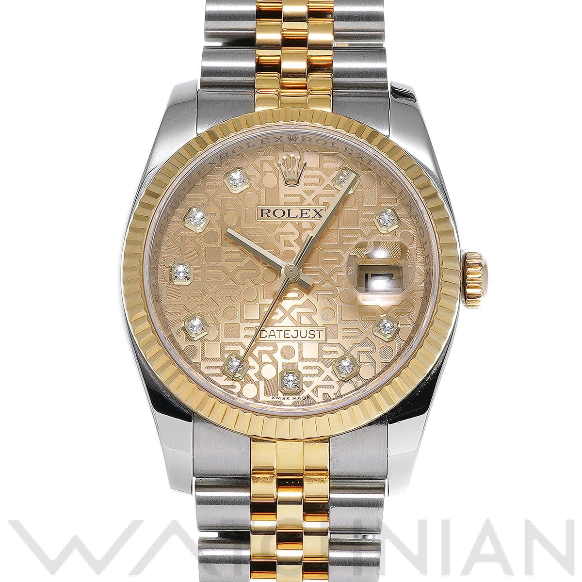 ロレックス デイトジャスト 36 116233G シャンパンコンピュータ/ダイヤモンド メンズ 時計 【中古】【wristwatch】