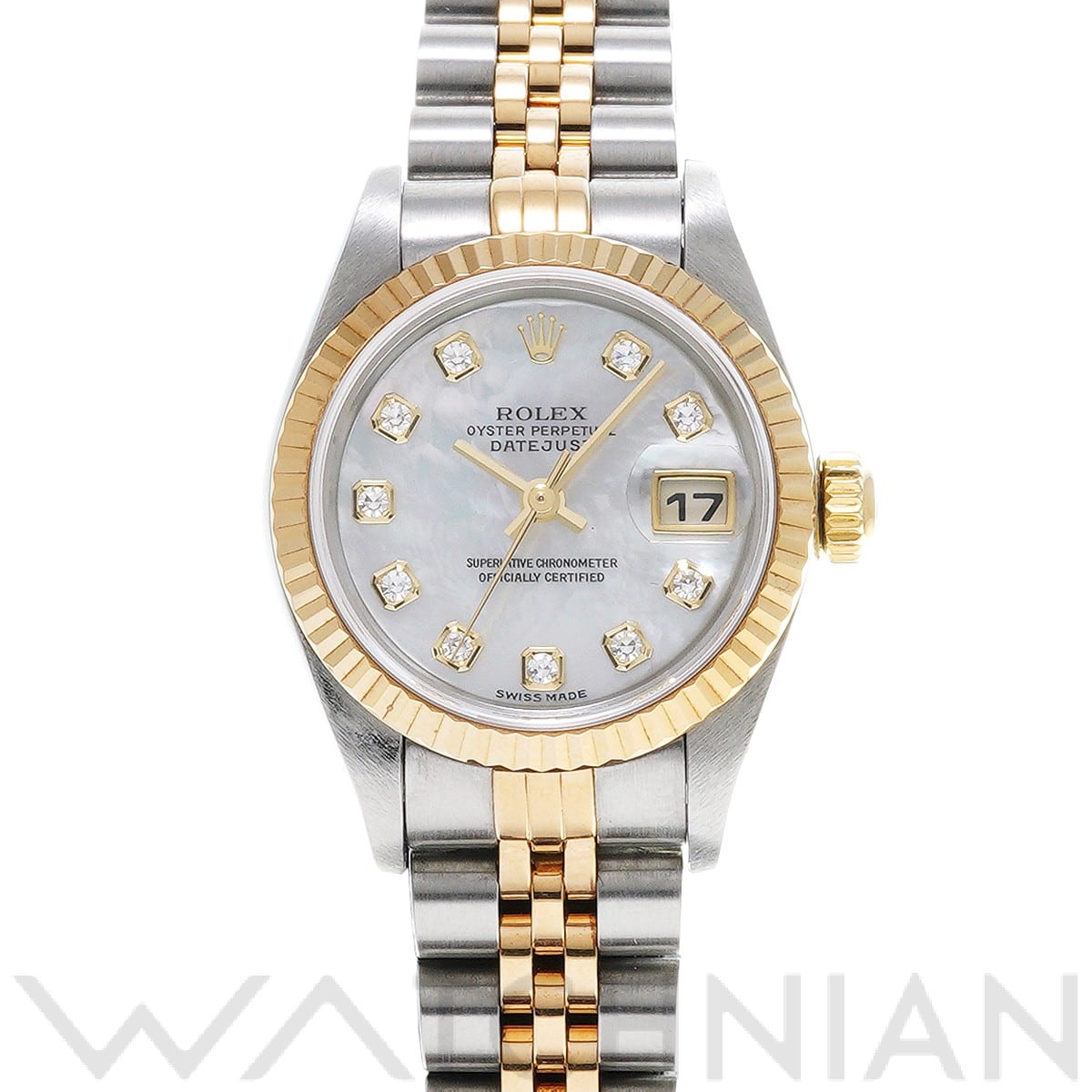 ロレックス デイトジャスト 79173NG ホワイトシェル/ダイヤモンド レディース 時計 【中古】【wristwatch】