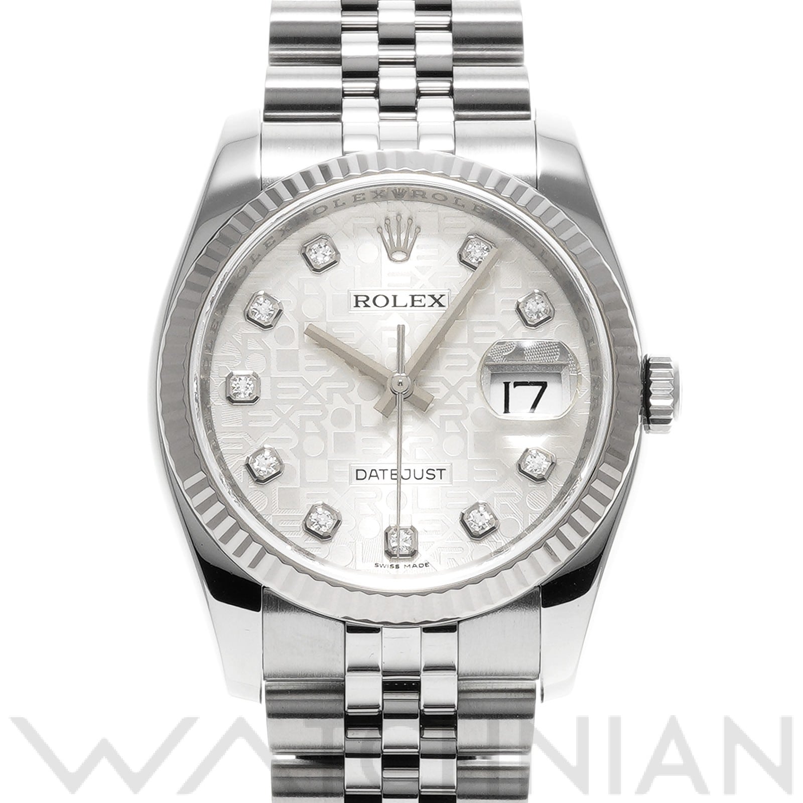 ロレックス デイトジャスト 36 116234G シルバーコンピュータ/ダイヤモンド メンズ 時計 【中古】【wristwatch】