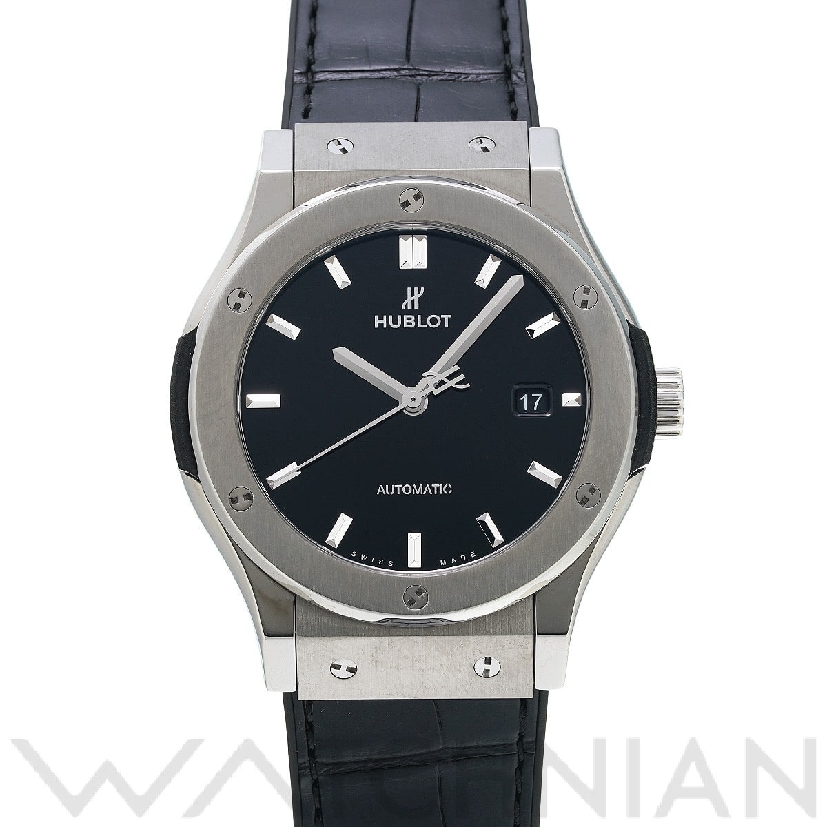 クラシックフュージョン チタニウム ブラックシャイニー 542.NX.1270.LR ブラックラッカー ウブロ HUBLOT メンズ 【中古】