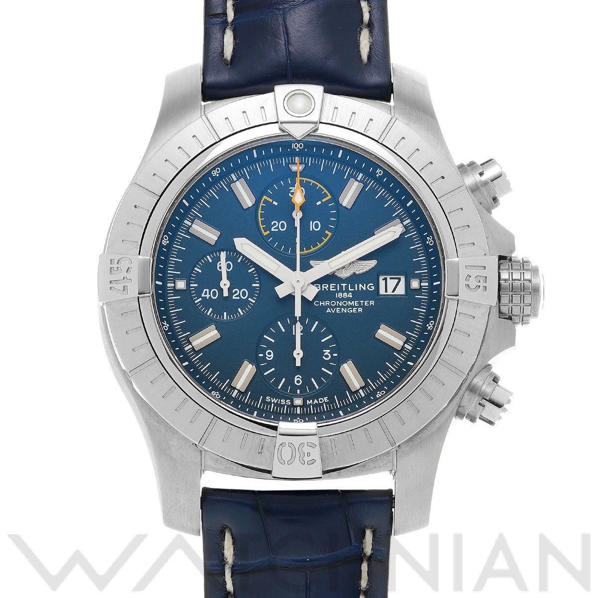 アベンジャー クロノグラフ 45 A13317101C1A1 ブルー ブライトリング BREITLING メンズ 【中古】