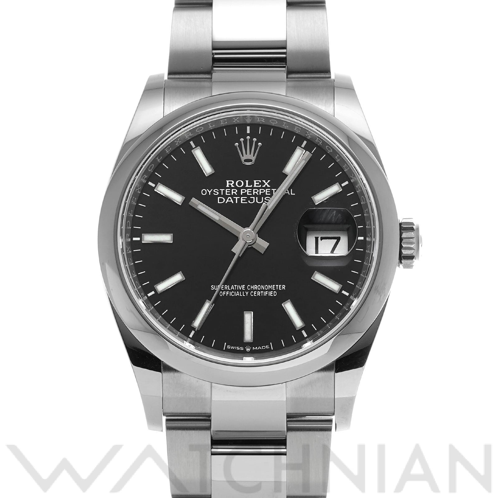 ロレックス デイトジャスト 36 126200 ブライトブラック メンズ 時計 【中古】【wristwatch】