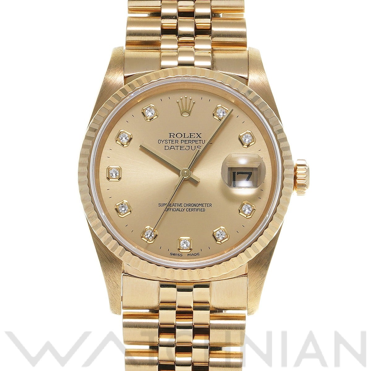 ロレックス デイトジャスト 36 16238G シャンパン/ダイヤモンド メンズ 時計 【中古】【wristwatch】