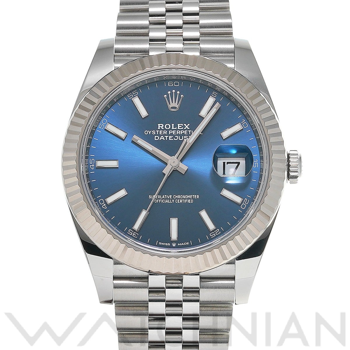 ロレックス デイトジャスト 41 126334 ブライトブルー メンズ 時計 【中古】【wristwatch】