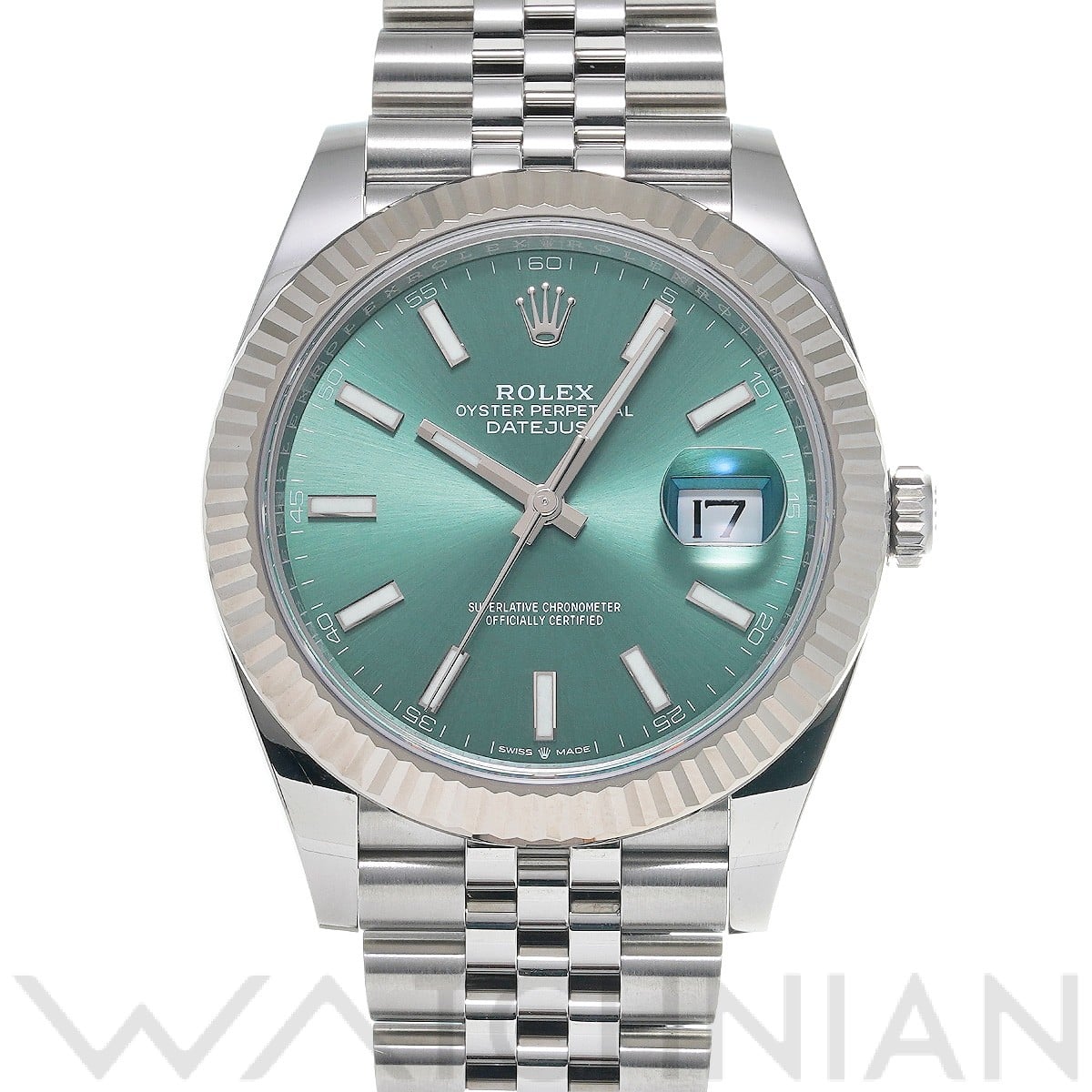 ロレックス デイトジャスト 41 126334 ミントグリーン メンズ 時計 【中古】【wristwatch】