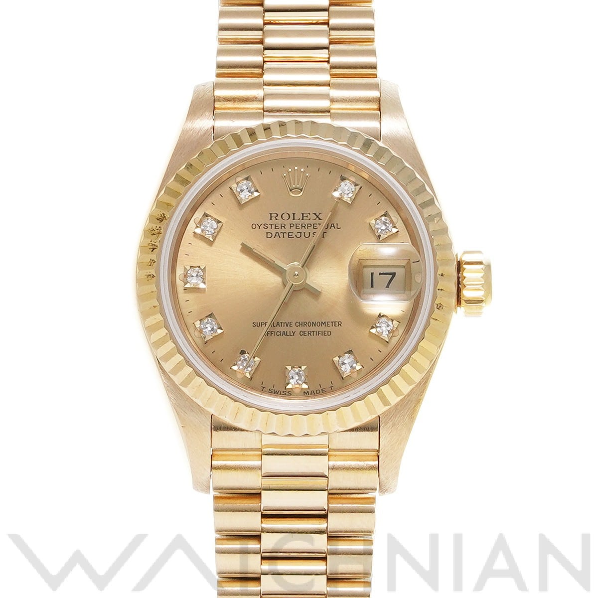 ロレックス デイトジャスト 26 69178G シャンパン/ダイヤモンド レディース 時計 【中古】【wristwatch】