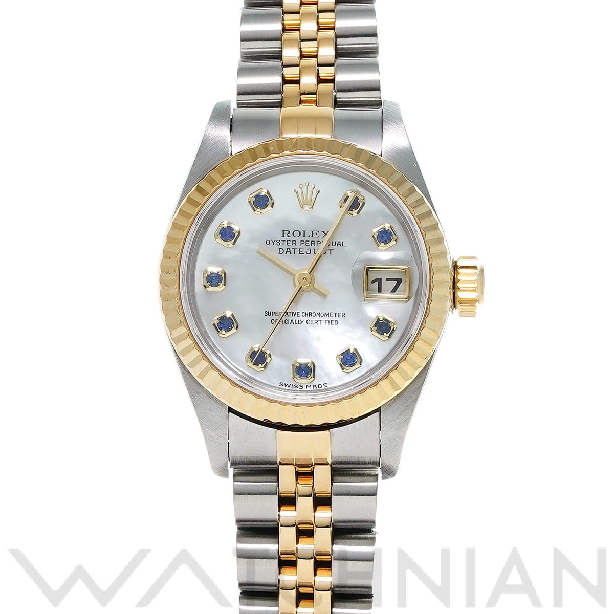 ロレックス デイトジャスト 26 79173NGS ホワイトシェル/サファイア レディース 時計 【中古】【wristwatch】